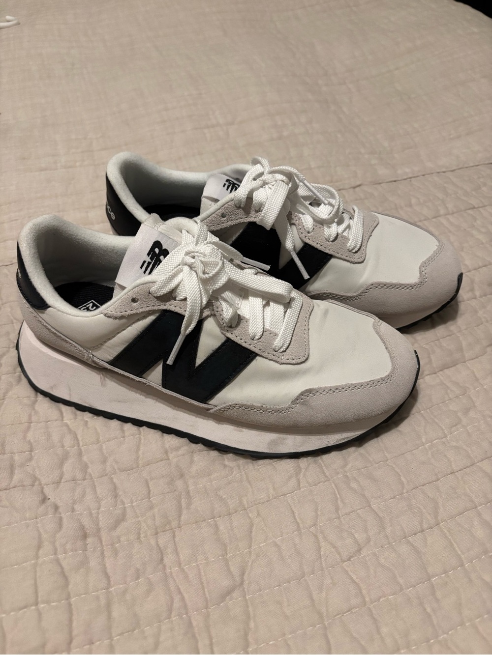 New Balance Kids White and Black Retro Runner Sneakers